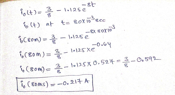 f(t)= 3-10125787 Olt) at t= Box io3sec @csom) = - 101257 X 80** 6 (800) = 3-10125xe 0.64 (80m) = 3 - 10125 x 0.527= 3-0.592 1