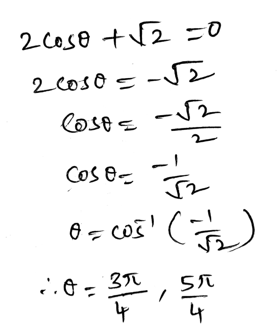 2Cose + 2 = 0 2Coso = -2 lose= -52 Cose큼 6 ( )