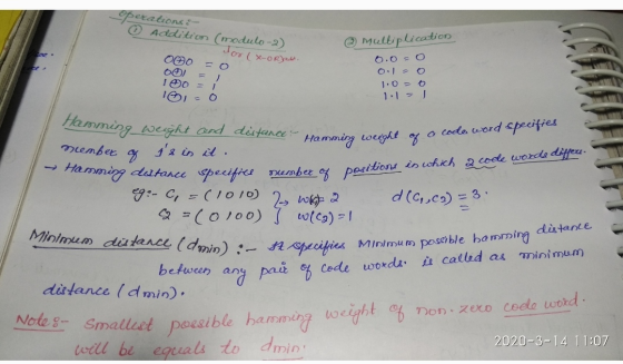 petations 0 Addition (modulo-2) orlx-OR 000 = dition (modulo-2 . multiplication 0.0= 0 0 1 - 0 1.0 = 0 1.1 - 1 100 = 1 1 - O