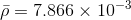 \bar \rho =7.866\times 10^{-3}