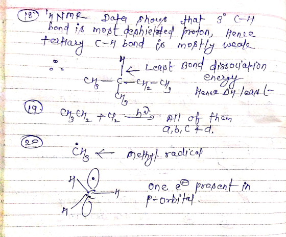 18 ANMR Data shows that 3 -4 bond is mopt dephielated proton, hence tertiary c-4 bond is mostly weale. a Leapt Bo. a dissoya