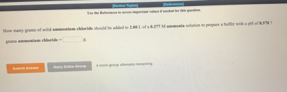 [Review Tople! (References Use the References to access important values if needed for this question. How many grams of solid