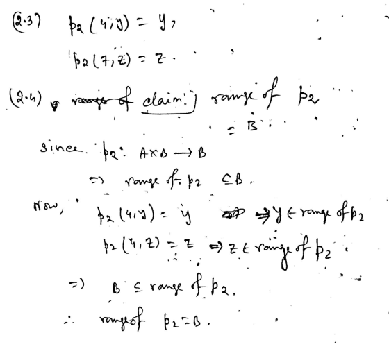 (2.37 ba (4iy) = Y, $217;£) = 2.. . . (2-4) o reages of claim.) range of bè .. NE since. He: AXBB 5) range ofo be CB. Now, p2