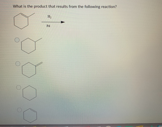 What is the product that results from the following reaction? H Pd