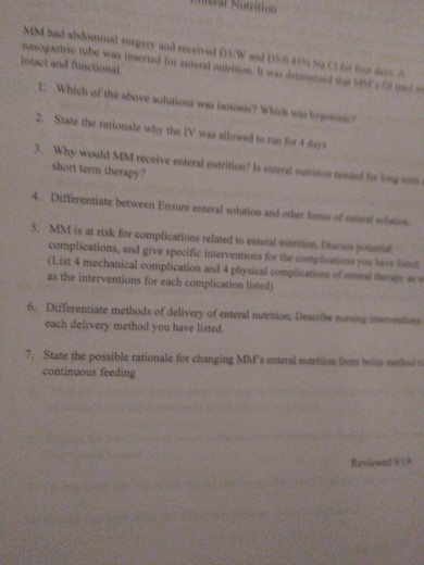 Mindre 1. Which of the show is w one wich 2. State the rationale why the IV was w on 3. Why would receive ene r o short term