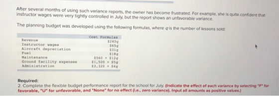After several months of using such variance reports, the owner has become frustrated. For example, she is quite confident tha