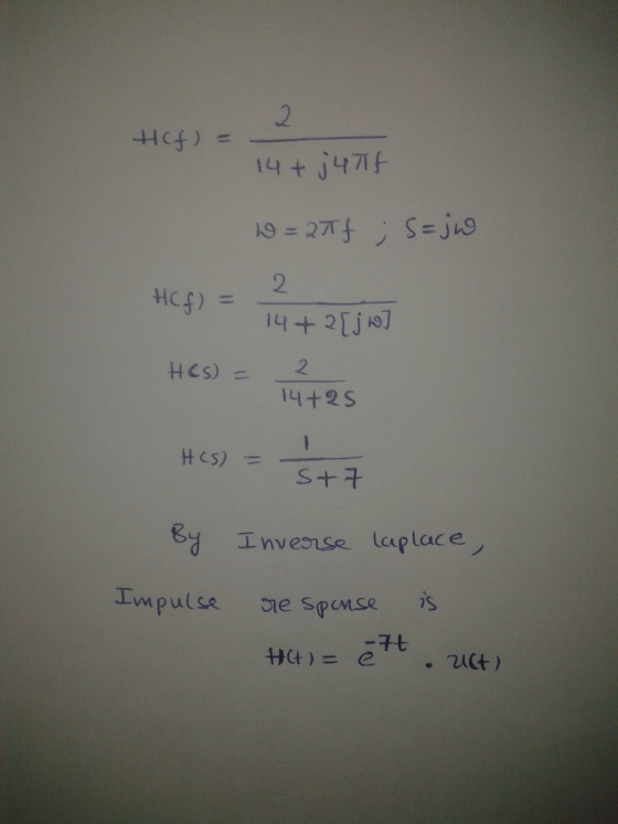 2 HCf) = tics) = -2 14+2s Impulse e spnse is -구七