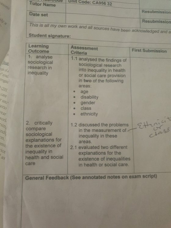 Code Unit Code: CA956 32 Resubmission Tutor Name Date set This is all my own work and all sources have been acknowledged and