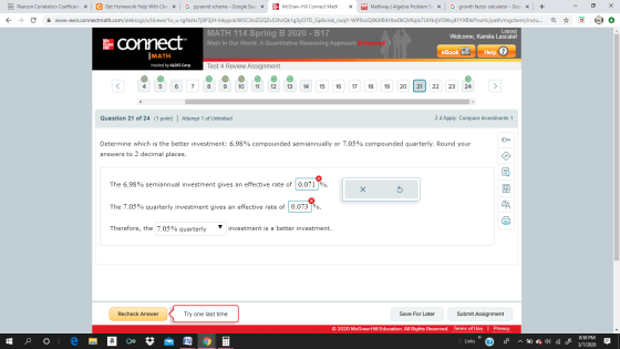 Pearson Correlation Coefficient X C Get Homework Help With Che X G pyramid scheme - Google Sear x McGraw-Hill Connect Math X