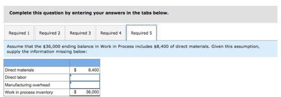 Complete this question by entering your answers in the tabs below. Required 1 Required 2 Required 3 Required 4 Required 5 Ass