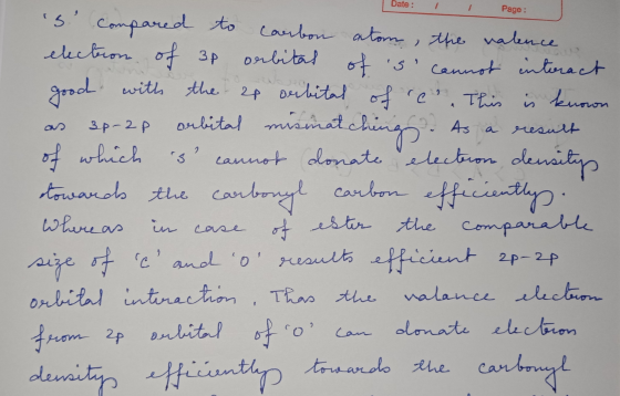 Date : Page : Q bate: 1 Page 1 is compared to carbon atom, the valence election of 3p orbital of s cannot interact good wit