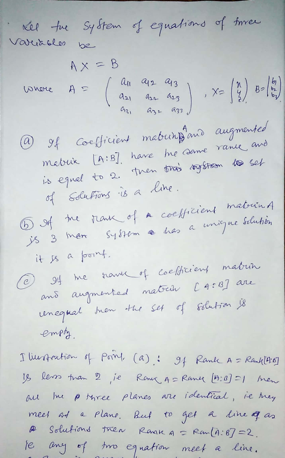 Tell the System of equations of three variables be A X =B bi N Where AD X= (3 ) Bo/62 all a2 a3 A22 A23 Az a33 Aal bz azi A a