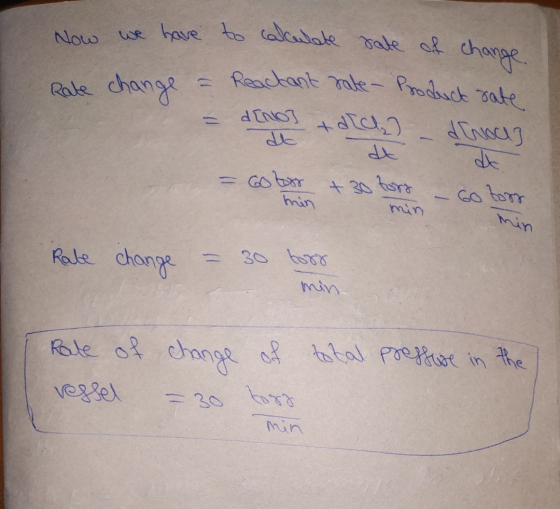 Now we have to calculate rate of change Rate change = Reactant rate - Product rate - dłnos dich) – duoca] = Gotor +30 torg -