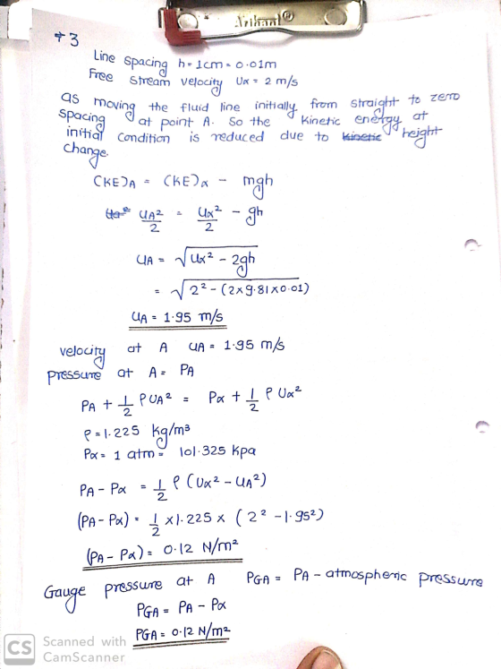 *. ribanc 43 as moving the Line Spacing huicm - 0.01m free stream velocity UX = 2 m/s moving the fluid line initially from St