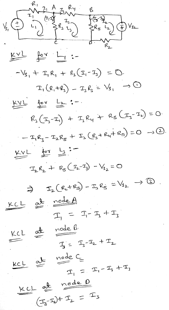 2 KVL KcL al node A KcL a node C kcL at node D 3