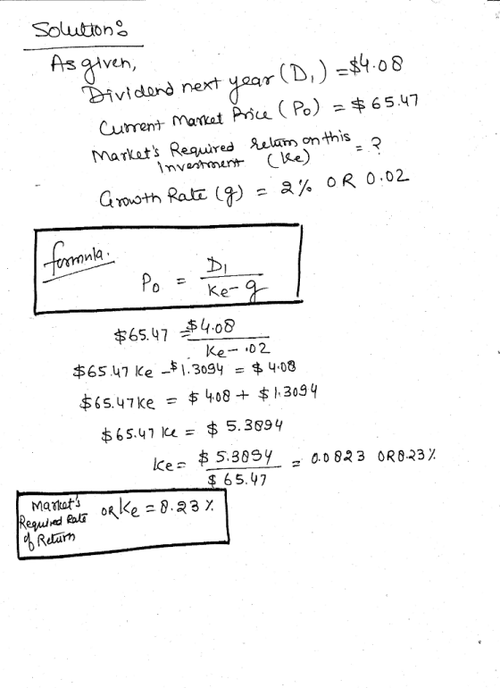 Solution! As adveh, th (D)-数08 vidord next year CurrenナMan kat Anu ( Po) =串65.47 Markats Required Alam on this nla Po Ke- $65.47 乏408 65 47 Ke1309y$4.08 $65.47ke408 $1309 $65.41)a = $ 5. 3699 ke. $ 5.39gy -0.0823 0R833% $ 65.47
