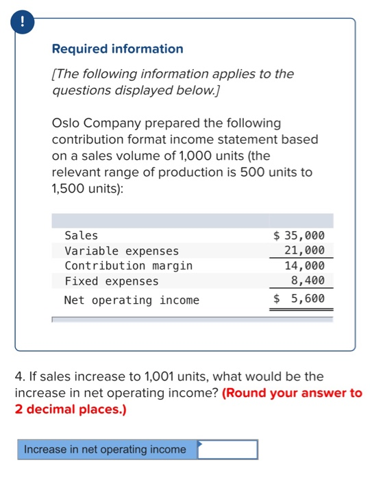 ! Required information (The following information applies to the questions displayed below.) Oslo Company prepared the follow
