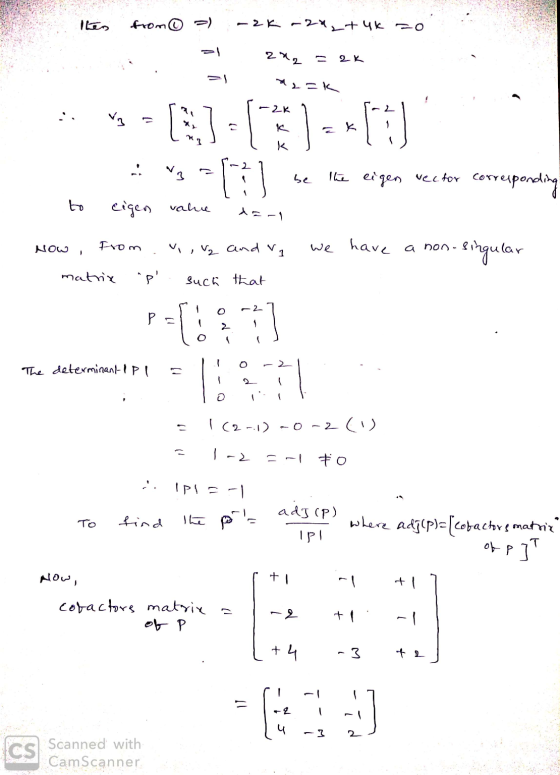 Ibers from © ) -2K -24_tuk 20 22K L . - Ask -2k ? ..^= 1:]-()-3 - Vs=1+1 se lhe eigen vector corresponding to eigen value xa