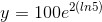 y=100e^{2(ln5)}