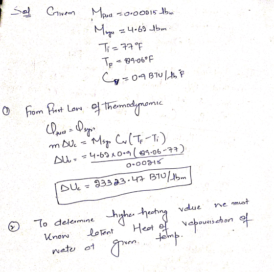 s Girem till Mpua +0.00015 bin Mays 4.69 Abm Ti=77°F Tp – 99-06°F = 0.9 BTU Hbf Co o from First Low of the modynamic Quel = Q