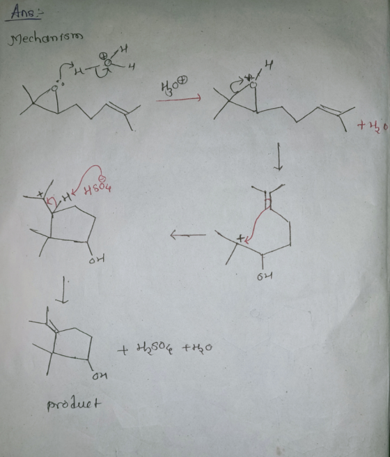 Ans? Mechanism too I tho HSO4 64 odt Roshet product