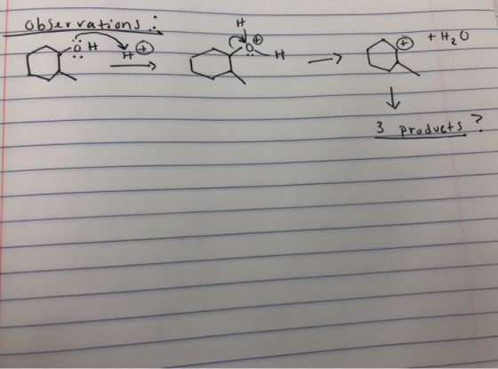 observations : + H, O Loo 00 +420 3 Products