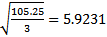 | 105.25 = 5.9231