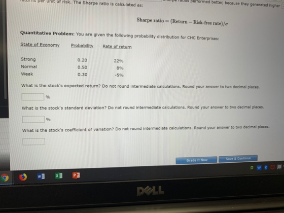 per uhit of risk. The Sharpe ratio is calculated as: performed better, because they generated higher Sharpe ratio(Return - Ri