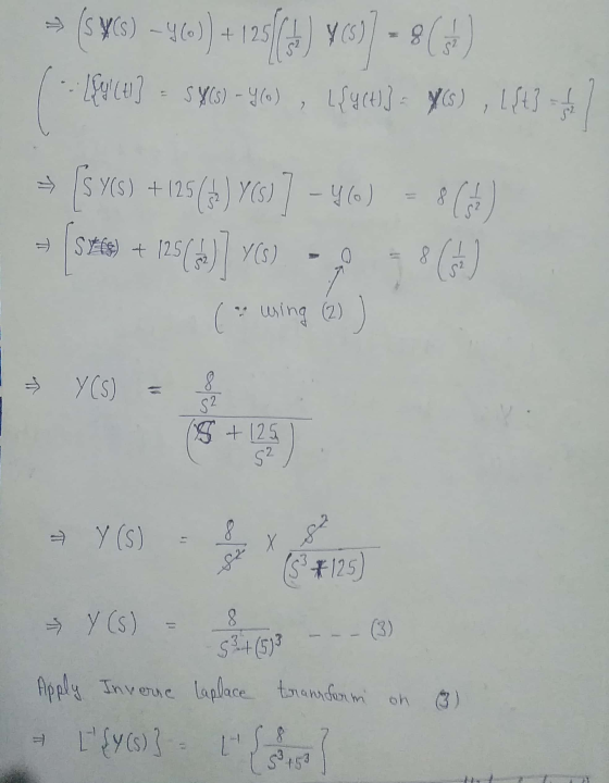 → 2 (SYS) –46) +125() 40- 854 ( 18602 590-46 l{464)] = y(s), 1843 = SYS) +125 125 (1) YCS)] -46) 864 = (stie + 125(3)] YO - w