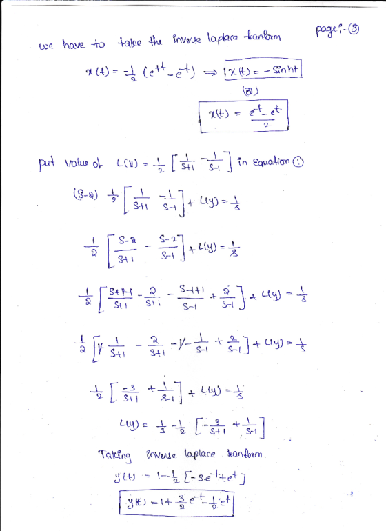 page: - we have to take the inverse taplace hanform 1(4)- (ett-et) = 1514) -- Sint a(t) = et et put value of ew-[sti ] in equ