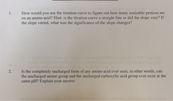How would you use the titration curve to figure out how many ionizable protons are on an amino acid? Hint: is the titration c