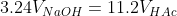 3.24V_{NaOH}=11.2V_{HAc}