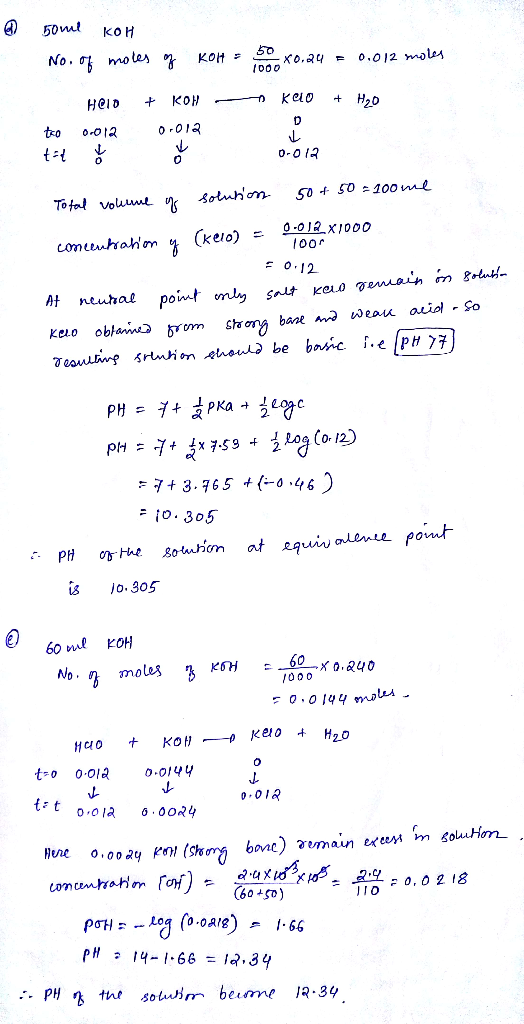 E 0.012 moles 0 0la 0-0 1 oor At neunal pont 0r 12 73. 765 46 0 305 s o.305 60 al rOH X 0,240 ano /000 0 01R bone) 6o +so) m