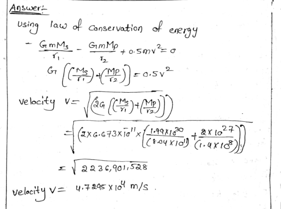 Answer Usln Conservation 2 1 2 r2. velocity v,(a ) 8 velkeiy