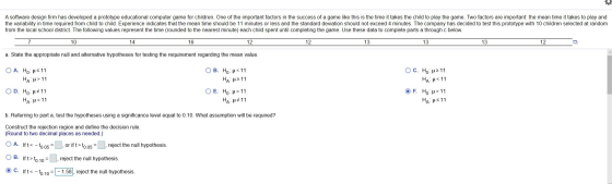 A software design firm has developed a prototype educational computer game for children. One of the important factors in the
