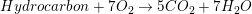 \small Hydrocarbon + 7O_2 \rightarrow 5CO_2+7H_2O