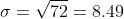 0= 72 = 8.49