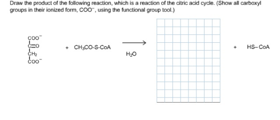 Image for Draw the product of the following reaction, which is a reaction of the citric acid cycle. (Show all carboxyl g