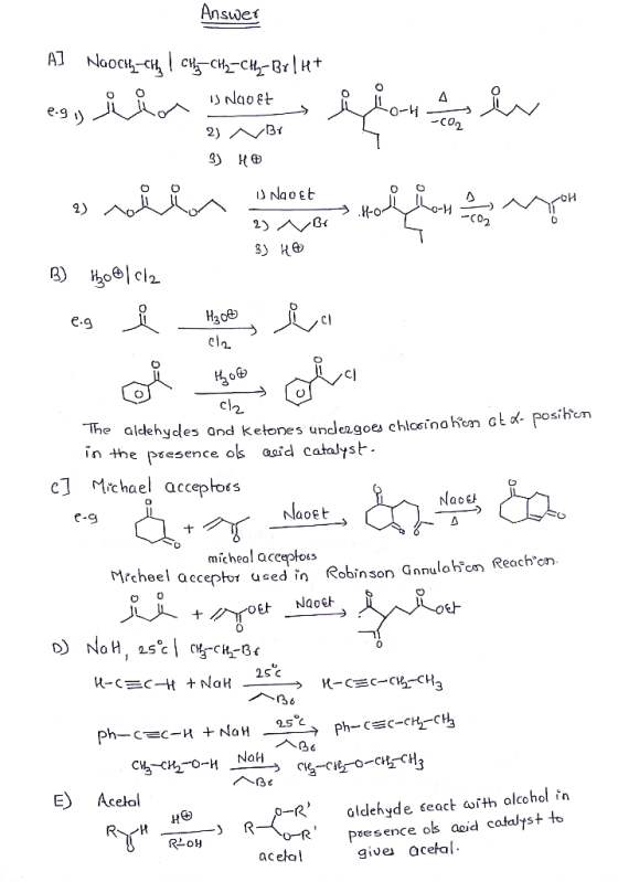 Answer A] Naocus-ct | C-C5-CH2-B4147 e.g, i to u Ngo ets io orH رائے ہے 0-4- 2) NBT 3) HC Naoet 2) ~ Br 3) HO follow Lo-W any