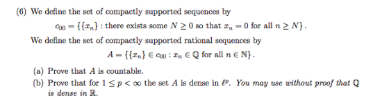 (6) We define the set of compactly supported sequences by qo = {(zn} : there exists some N > 0 so that Zn = 0 for all n >N).