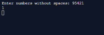 Enter numbers without spaces: 95421 1