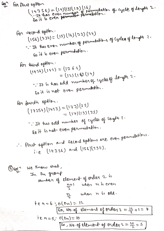 Sol for first option (14356)=(14)(13)(15)(16). So it is even permulto Permutation. 2 for second option. (156) (234)= (15) (1