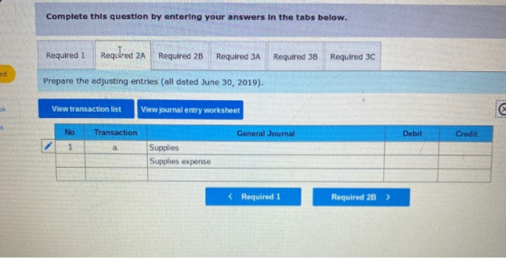 Complete this question by entering your answers in the tabs below. Required 1 Required 2A Required 2B Required 3A Required 3B