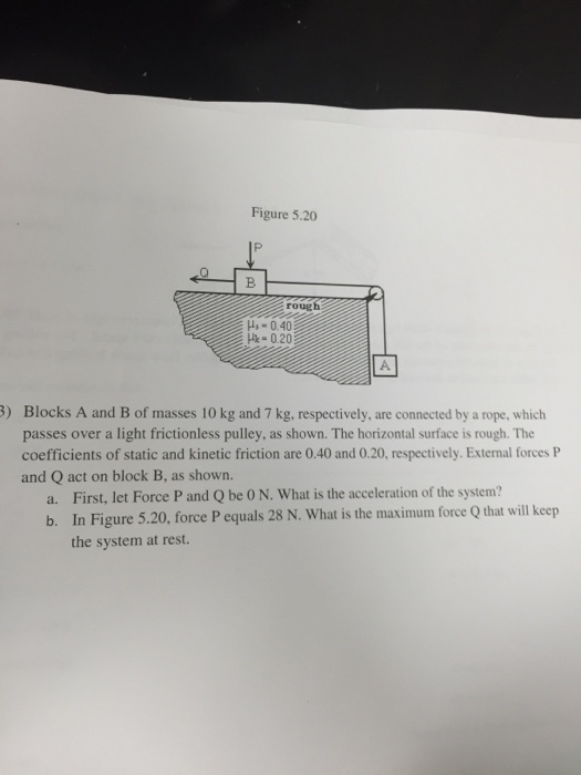 Blocks A and B of masses 10 kg and 7 kg. respect