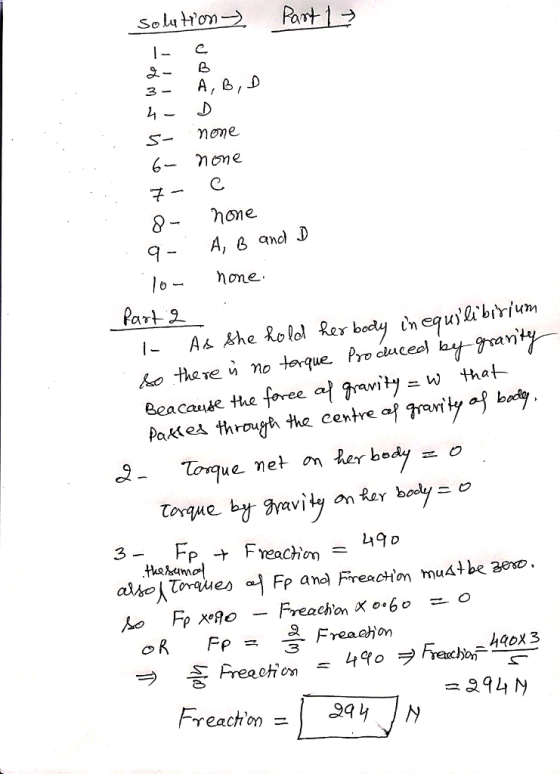 qA, 8 and none Part 오 que. Pro clucea eea Caute the free ał gravity w that Paktes through the centre a Trowiy by 02 Torque net atbe Torque Fp anal Freactin muAbee 294