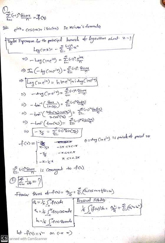 وارات Siant - fm) n=1 Solu eina De Moivars ofermula = COS (ng)+ i sin(na) about 2-1 Taylor Expomtion for the goosheipeal bro