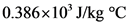 0.386x10 J/kg °C
