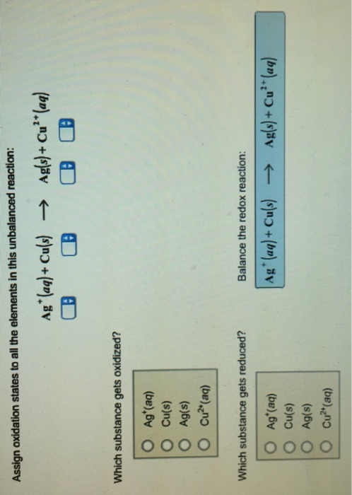 Assign oxidation states to al the elements In this