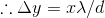 \therefore \Delta y = x \lambda /d