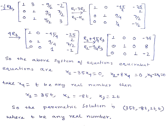 - RL [13 -96 blot la 2 R-3R2 3) А 5. 3 La - 2 ARB, o -4574 ot 914 -25 Rit A R2 | 1 R3 0 0 -35 7 72 Lo 0 1 -2 so the above sys